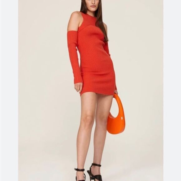 Herve Leger off shoulder Bodycon Dress cut out long sleeves - Picture 2 of 15